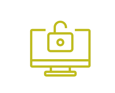 パソコンをアンロックしているアイコンの画像